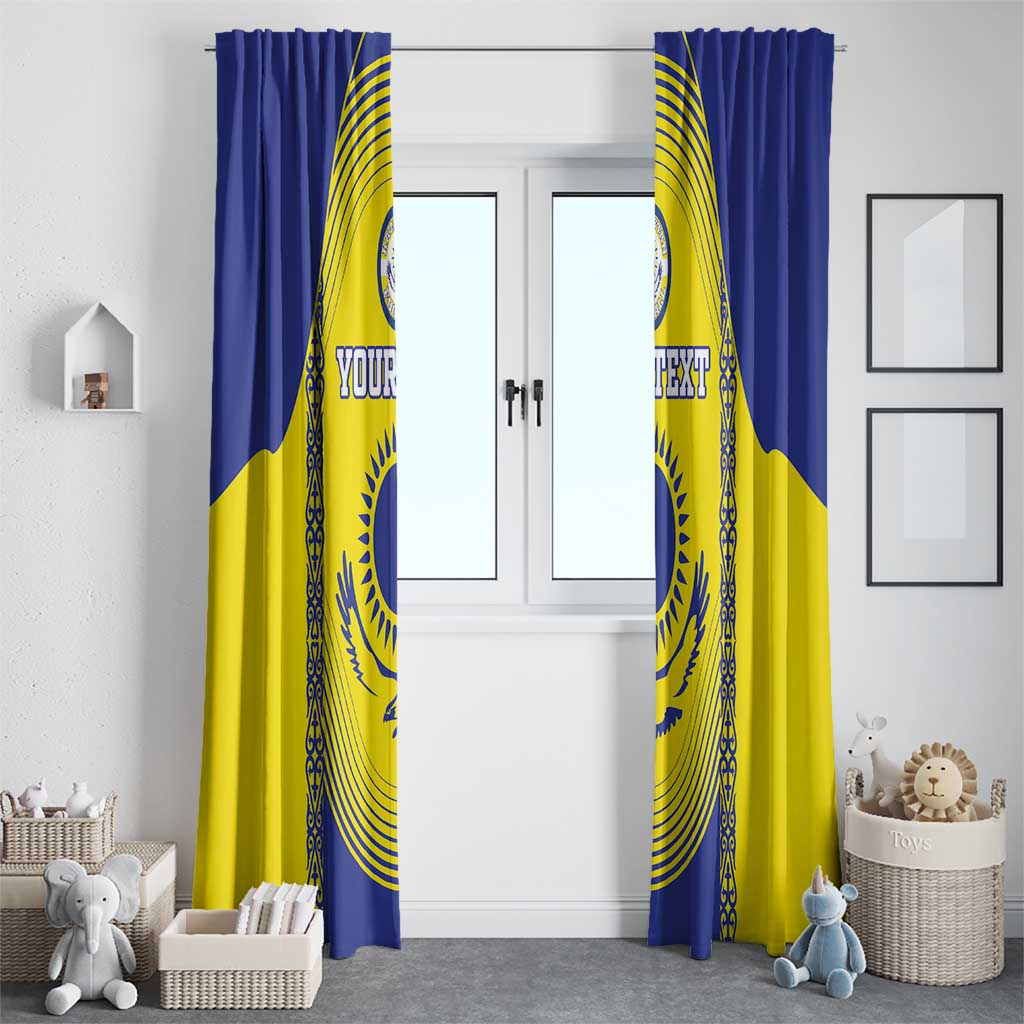 Custom Kazakhstan Football Window Curtain Go The Hawks - Wonder Print Shop