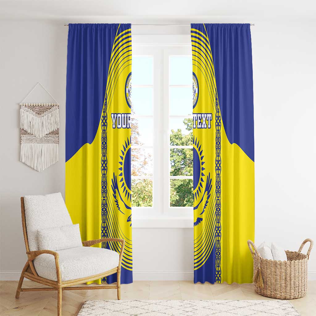 Custom Kazakhstan Football Window Curtain Go The Hawks - Wonder Print Shop
