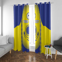 Custom Kazakhstan Football Window Curtain Go The Hawks - Wonder Print Shop