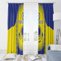 Custom Kazakhstan Football Window Curtain Go The Hawks - Wonder Print Shop