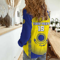 Custom Kazakhstan Football Women Casual Shirt Go The Hawks - Wonder Print Shop