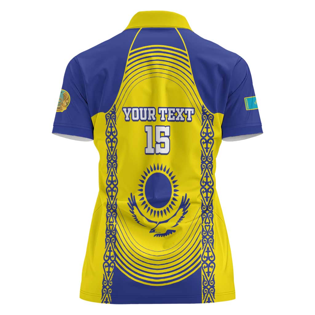 Custom Kazakhstan Football Women Polo Shirt Go The Hawks - Wonder Print Shop