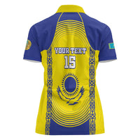 Custom Kazakhstan Football Women Polo Shirt Go The Hawks - Wonder Print Shop