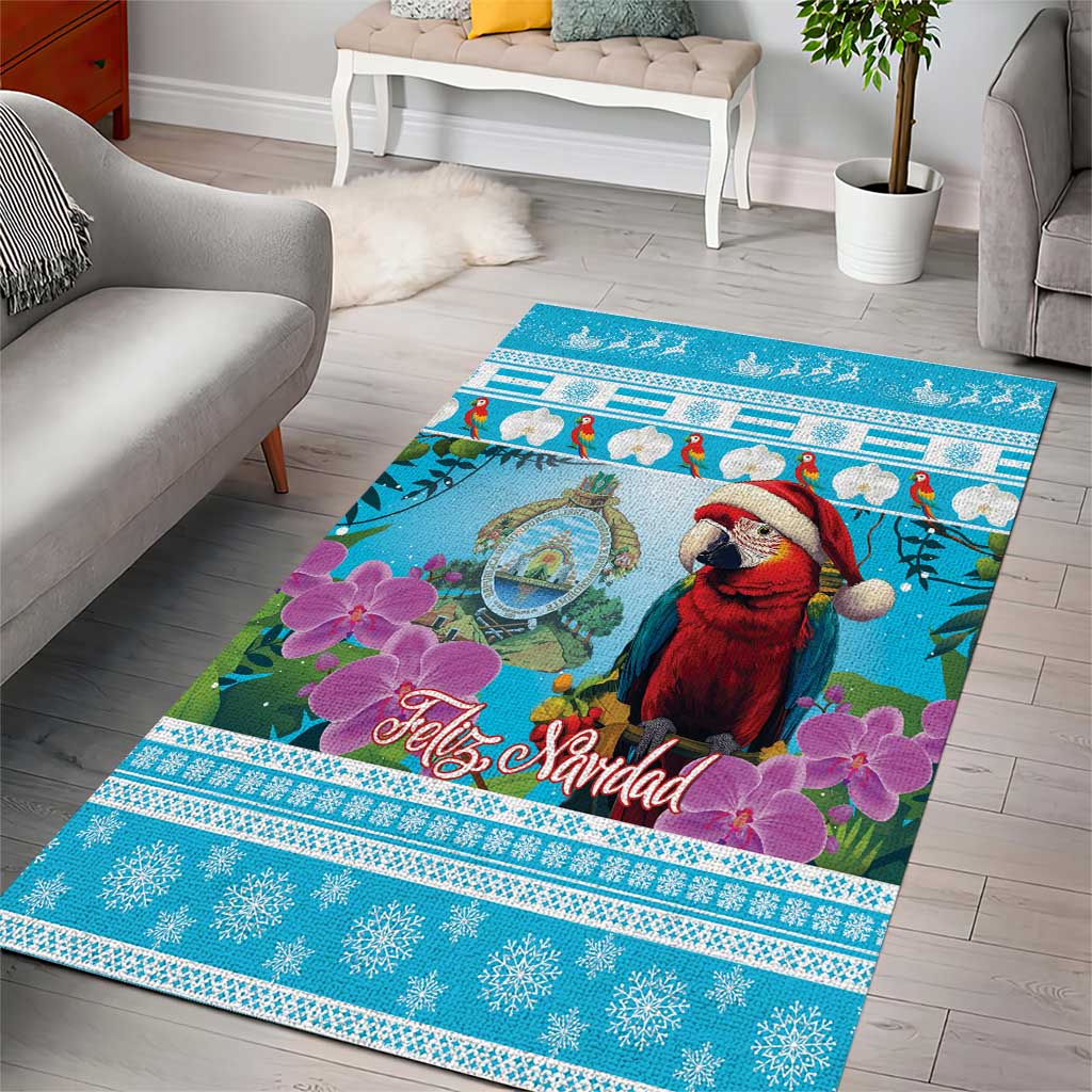 Honduras Christmas Area Rug Scarlet Macaw With Feliz Navidad - Wonder Print Shop