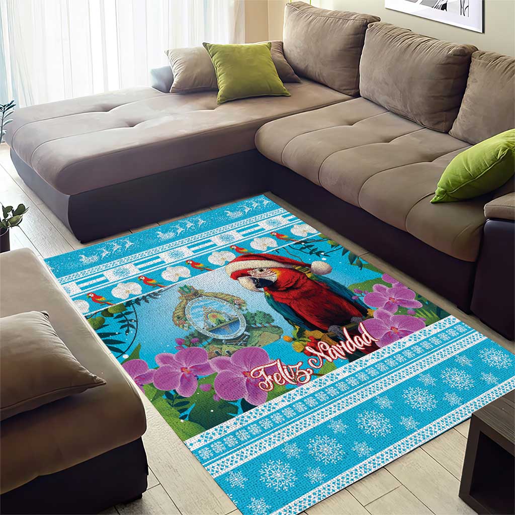 Honduras Christmas Area Rug Scarlet Macaw With Feliz Navidad - Wonder Print Shop