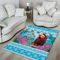 Honduras Christmas Area Rug Scarlet Macaw With Feliz Navidad - Wonder Print Shop
