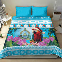 Honduras Christmas Bedding Set Scarlet Macaw With Feliz Navidad - Wonder Print Shop