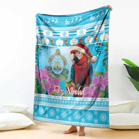Honduras Christmas Blanket Scarlet Macaw With Feliz Navidad