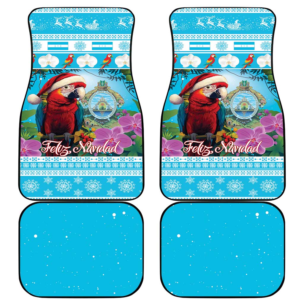 Honduras Christmas Car Mats Scarlet Macaw With Feliz Navidad - Wonder Print Shop