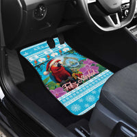 Honduras Christmas Car Mats Scarlet Macaw With Feliz Navidad - Wonder Print Shop