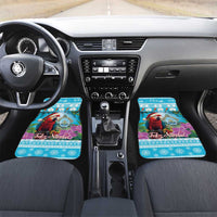 Honduras Christmas Car Mats Scarlet Macaw With Feliz Navidad - Wonder Print Shop