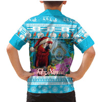 Honduras Christmas Family Matching Mermaid Dress and Hawaiian Shirt Scarlet Macaw With Feliz Navidad - Wonder Print Shop
