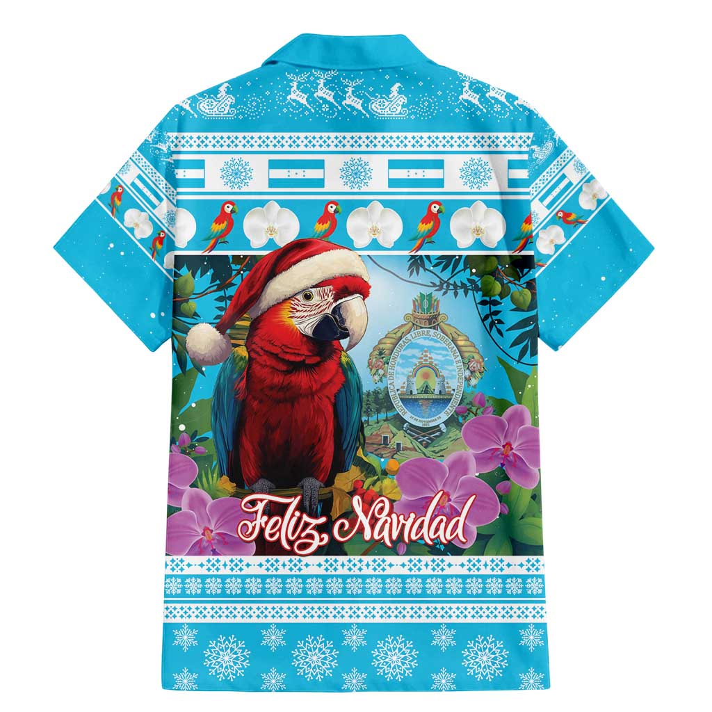 Honduras Christmas Family Matching Mermaid Dress and Hawaiian Shirt Scarlet Macaw With Feliz Navidad - Wonder Print Shop