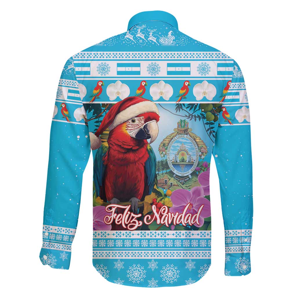 Honduras Christmas Family Matching Off Shoulder Short Dress and Hawaiian Shirt Scarlet Macaw With Feliz Navidad - Wonder Print Shop