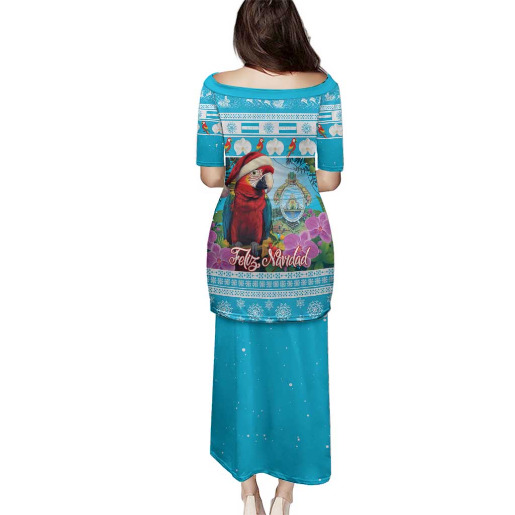 Honduras Christmas Family Matching Puletasi and Hawaiian Shirt Scarlet Macaw With Feliz Navidad - Wonder Print Shop