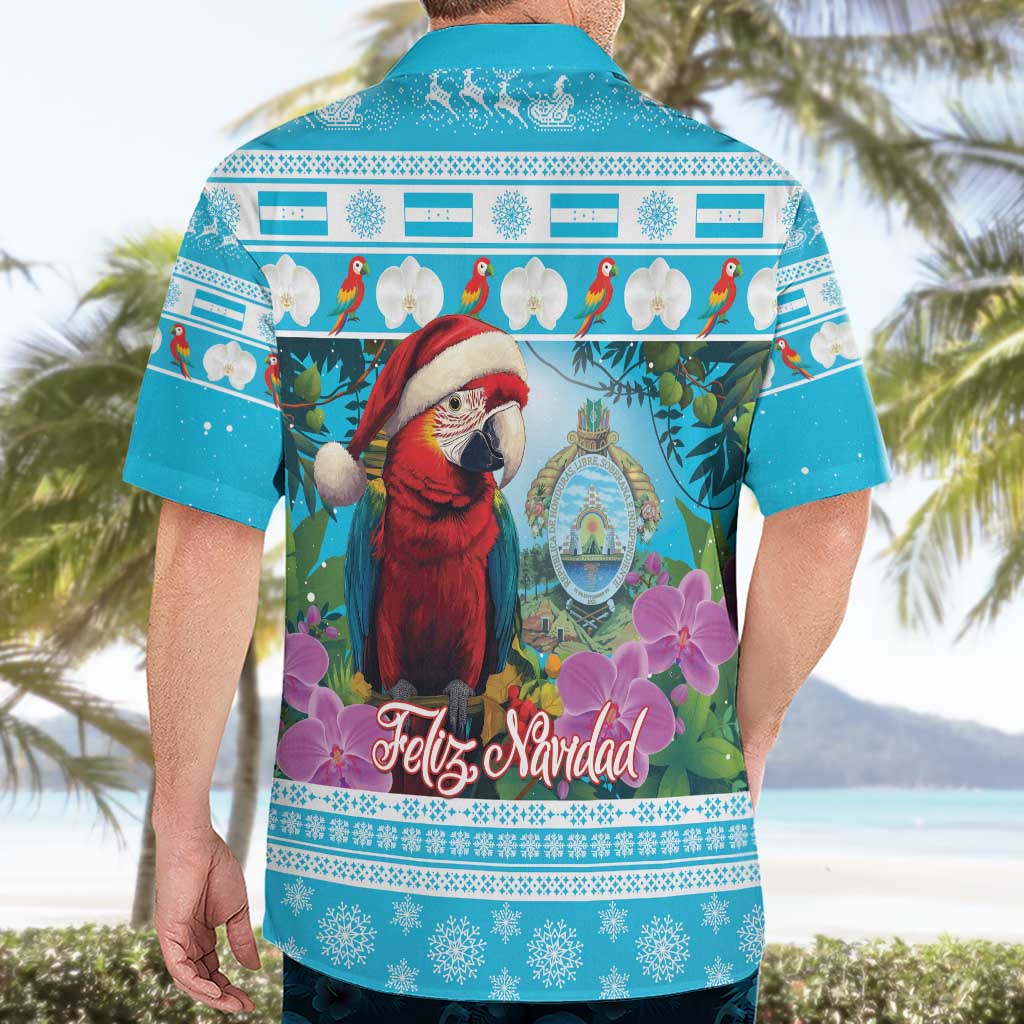 Honduras Christmas Hawaiian Shirt Scarlet Macaw With Feliz Navidad - Wonder Print Shop