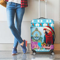 Honduras Christmas Luggage Cover Scarlet Macaw With Feliz Navidad - Wonder Print Shop