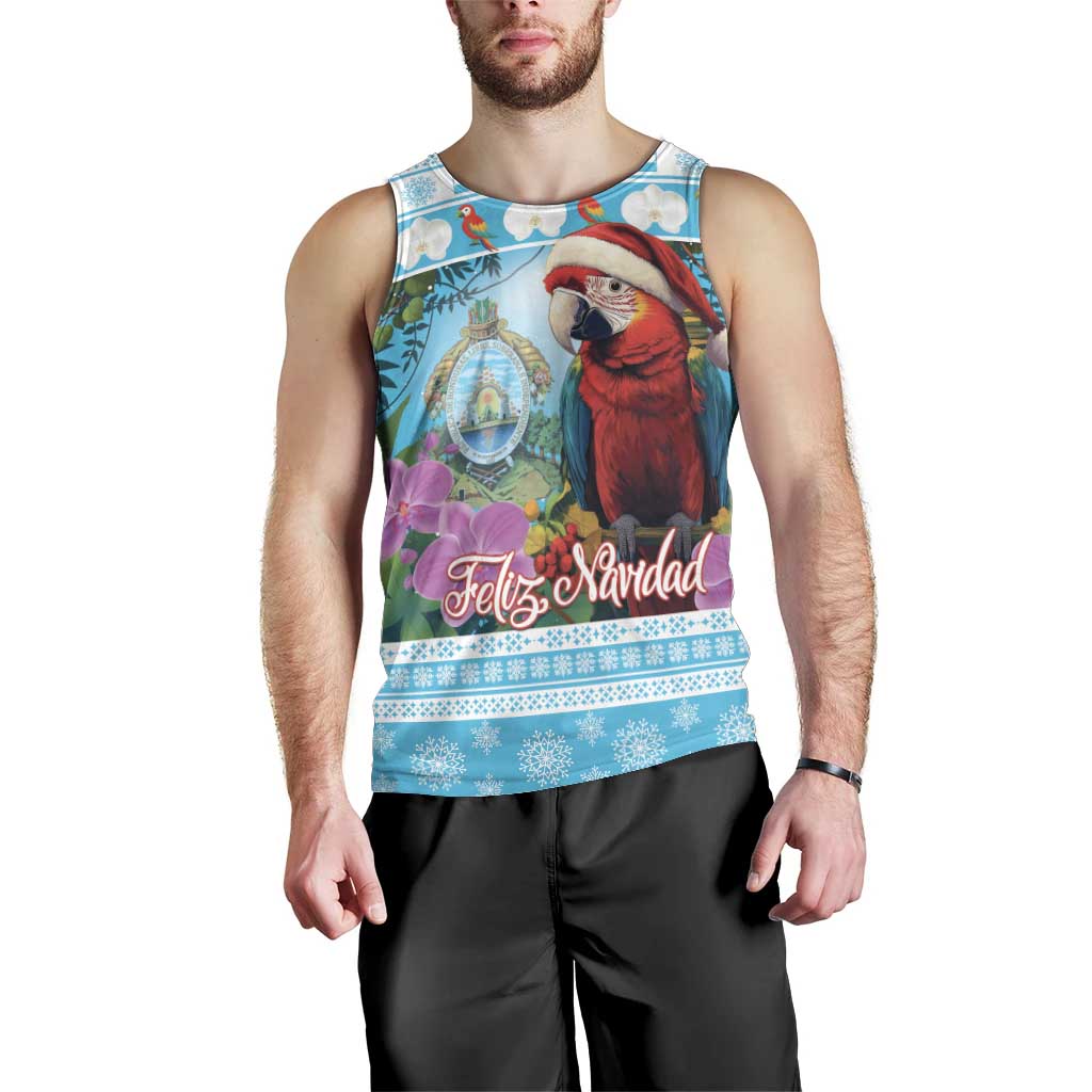 Honduras Christmas Men Tank Top Scarlet Macaw With Feliz Navidad - Wonder Print Shop