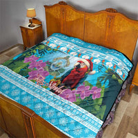 Honduras Christmas Quilt Scarlet Macaw With Feliz Navidad - Wonder Print Shop