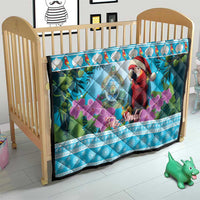 Honduras Christmas Quilt Scarlet Macaw With Feliz Navidad - Wonder Print Shop