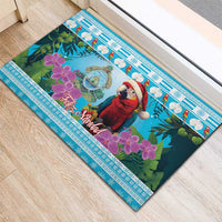 Honduras Christmas Rubber Doormat Scarlet Macaw With Feliz Navidad - Wonder Print Shop