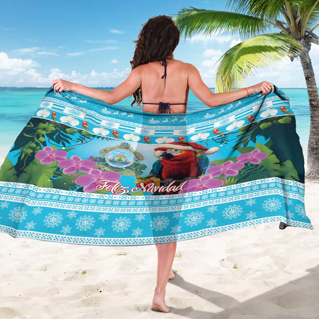 Honduras Christmas Sarong Scarlet Macaw With Feliz Navidad - Wonder Print Shop