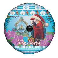 Honduras Christmas Spare Tire Cover Scarlet Macaw With Feliz Navidad - Wonder Print Shop