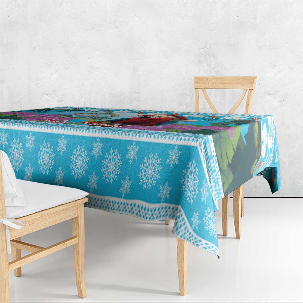 Honduras Christmas Tablecloth Scarlet Macaw With Feliz Navidad - Wonder Print Shop
