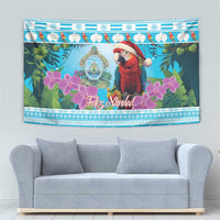 Honduras Christmas Tapestry Scarlet Macaw With Feliz Navidad - Wonder Print Shop
