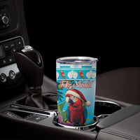Honduras Christmas Tumbler Cup Scarlet Macaw With Feliz Navidad - Wonder Print Shop