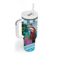 Honduras Christmas Tumbler With Handle Scarlet Macaw With Feliz Navidad - Wonder Print Shop