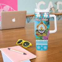 Honduras Christmas Tumbler With Handle Scarlet Macaw With Feliz Navidad - Wonder Print Shop