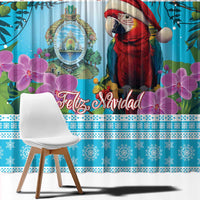 Honduras Christmas Window Curtain Scarlet Macaw With Feliz Navidad - Wonder Print Shop