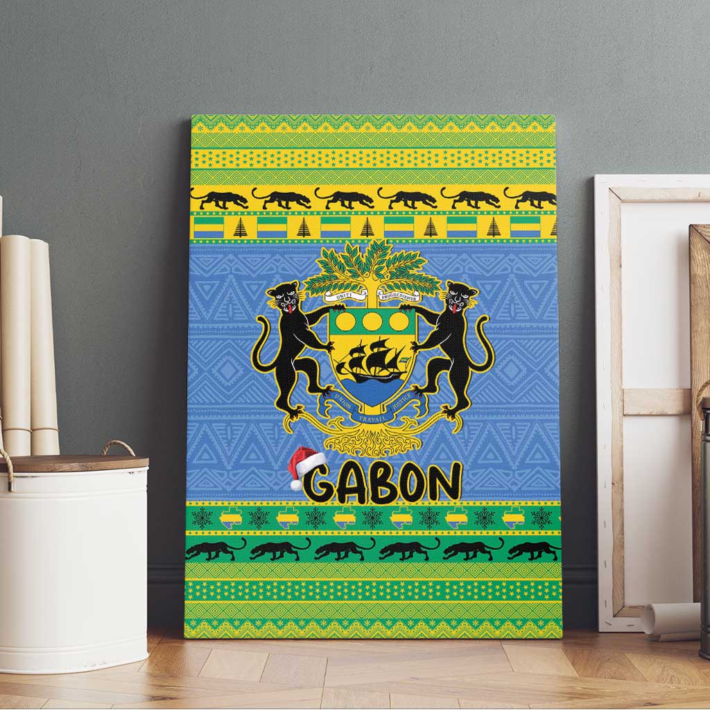 Gabon Christmas Canvas Wall Art Coat Of Arms Joyeux Noel - Wonder Print Shop