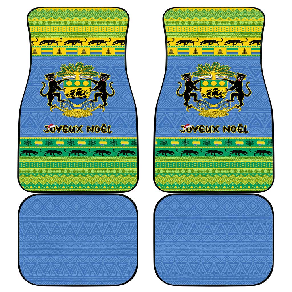 Gabon Christmas Car Mats Coat Of Arms Joyeux Noel - Wonder Print Shop