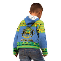 Gabon Christmas Kid Hoodie Coat Of Arms Joyeux Noel - Wonder Print Shop
