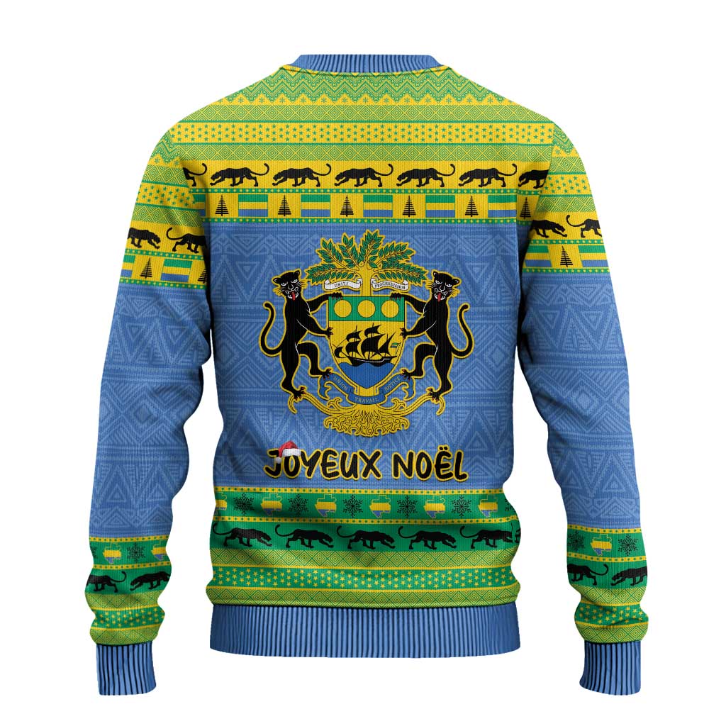 Gabon Christmas Ugly Christmas Sweater Coat Of Arms Joyeux Noel - Wonder Print Shop