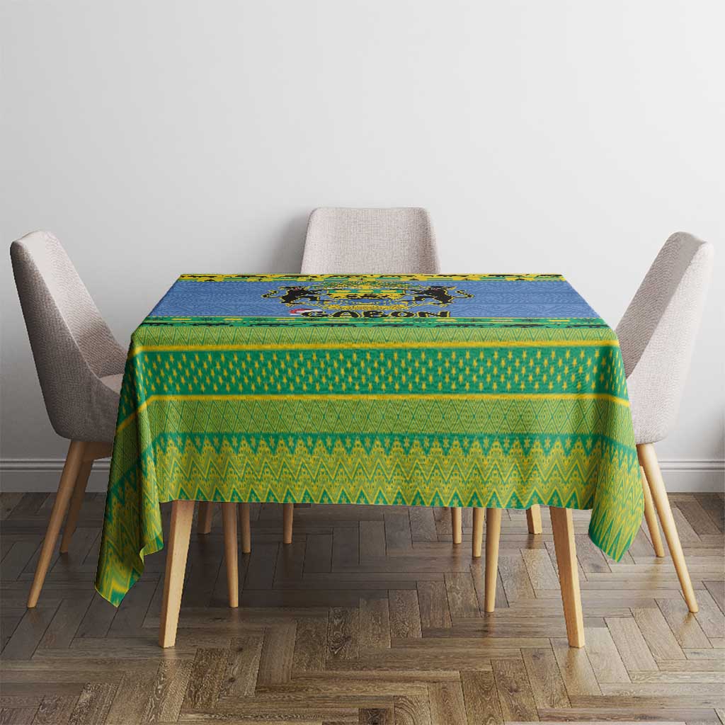 Gabon Christmas Tablecloth Coat Of Arms Joyeux Noel - Wonder Print Shop