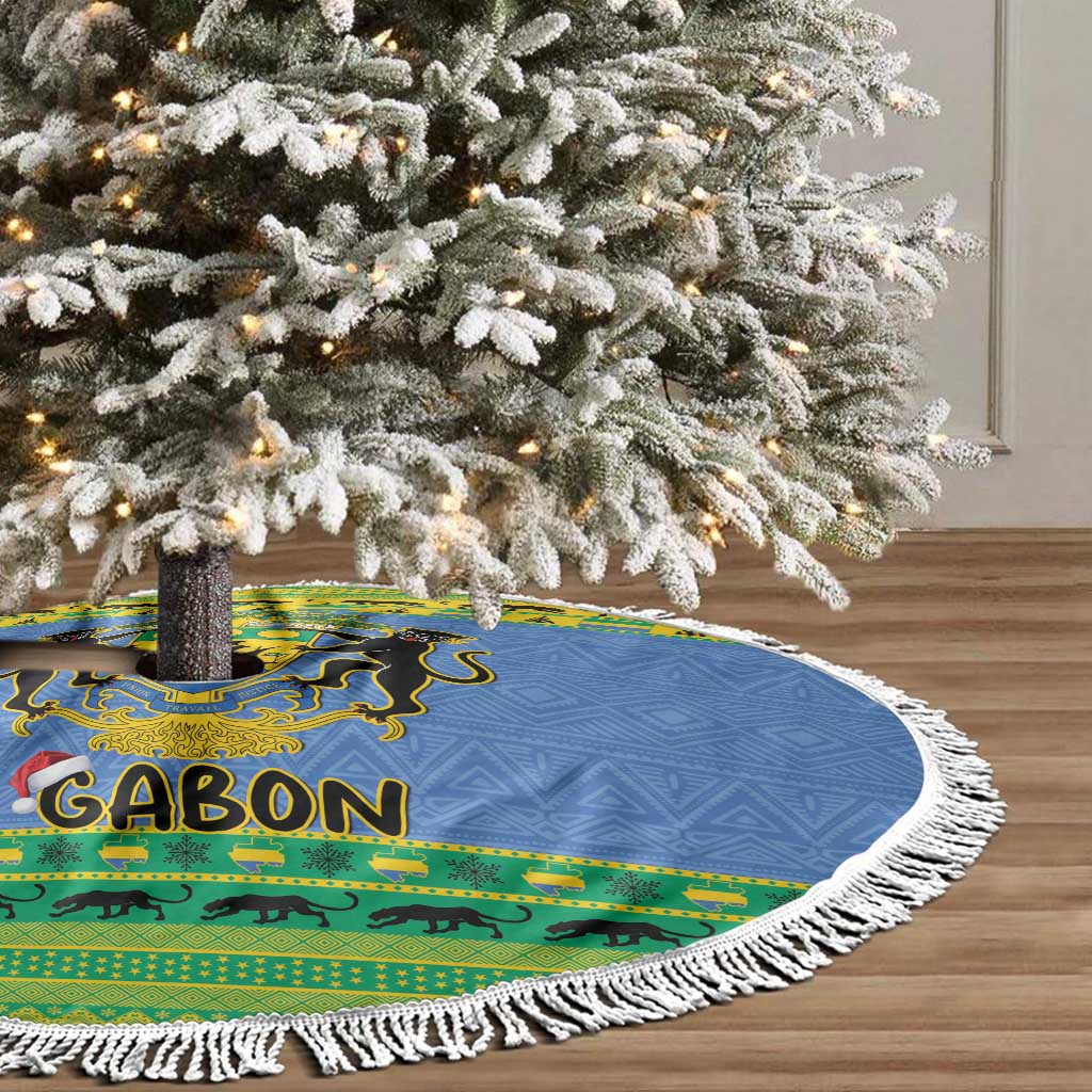 Gabon Christmas Tree Skirt Coat Of Arms Joyeux Noel - Wonder Print Shop