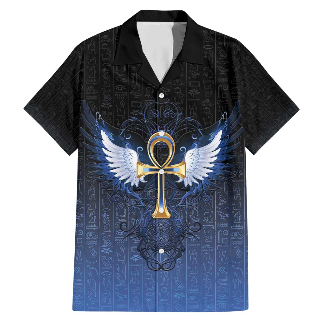 Personalised Egyptian Ankh Family Matching Mermaid Dress and Hawaiian Shirt Egypt Hieroglyphs Pattern