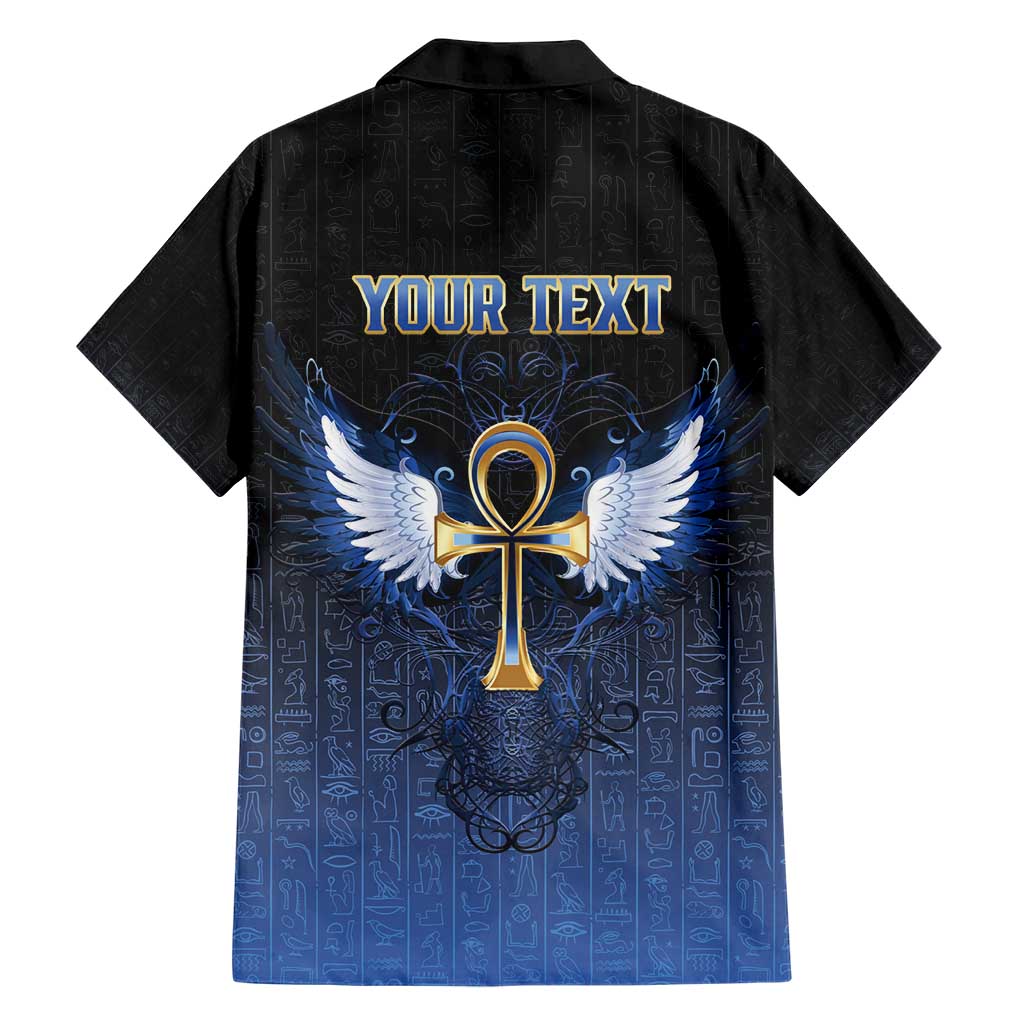 Personalised Egyptian Ankh Family Matching Short Sleeve Bodycon Dress and Hawaiian Shirt Egypt Hieroglyphs Pattern