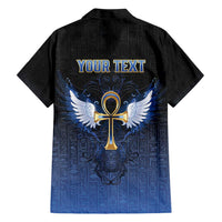Personalised Egyptian Ankh Family Matching Short Sleeve Bodycon Dress and Hawaiian Shirt Egypt Hieroglyphs Pattern