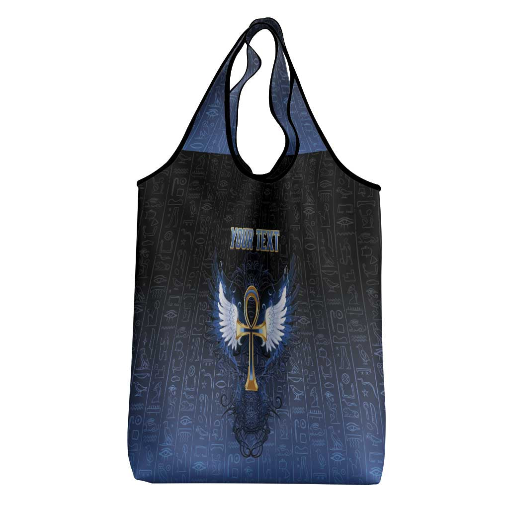 Personalised Egyptian Ankh Grocery Bag Egypt Hieroglyphs Pattern