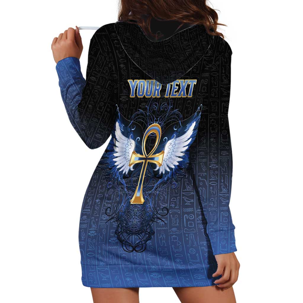 Personalised Egyptian Ankh Hoodie Dress Egypt Hieroglyphs Pattern