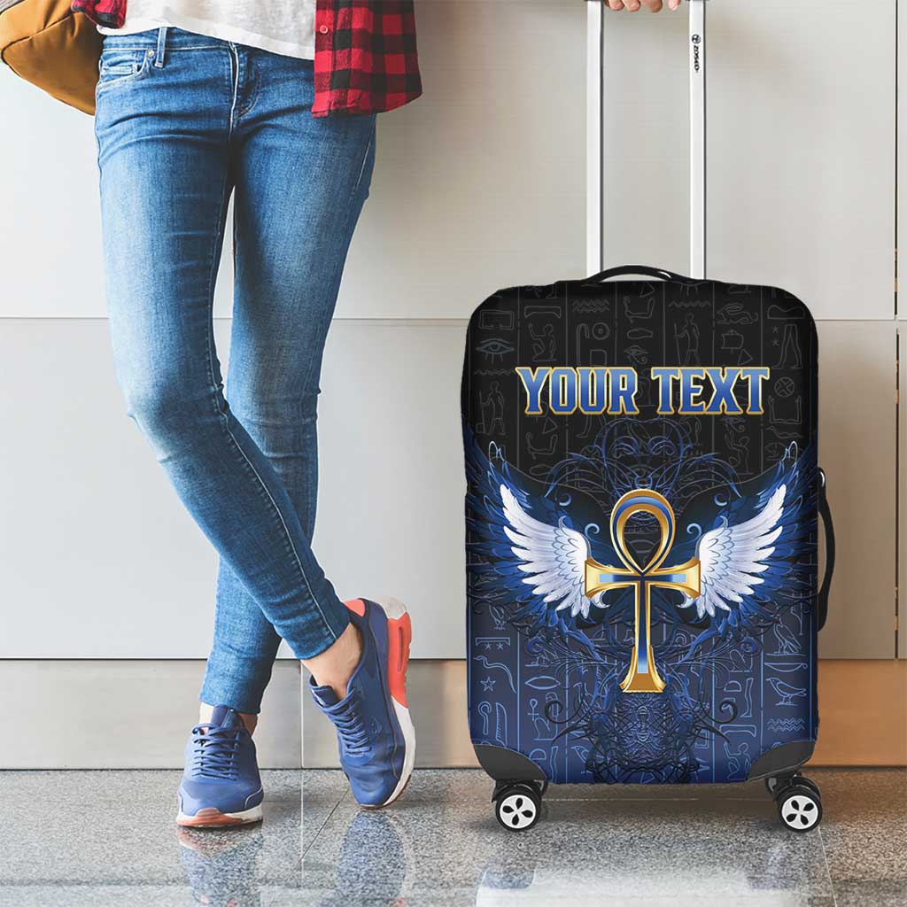 Personalised Egyptian Ankh Luggage Cover Egypt Hieroglyphs Pattern