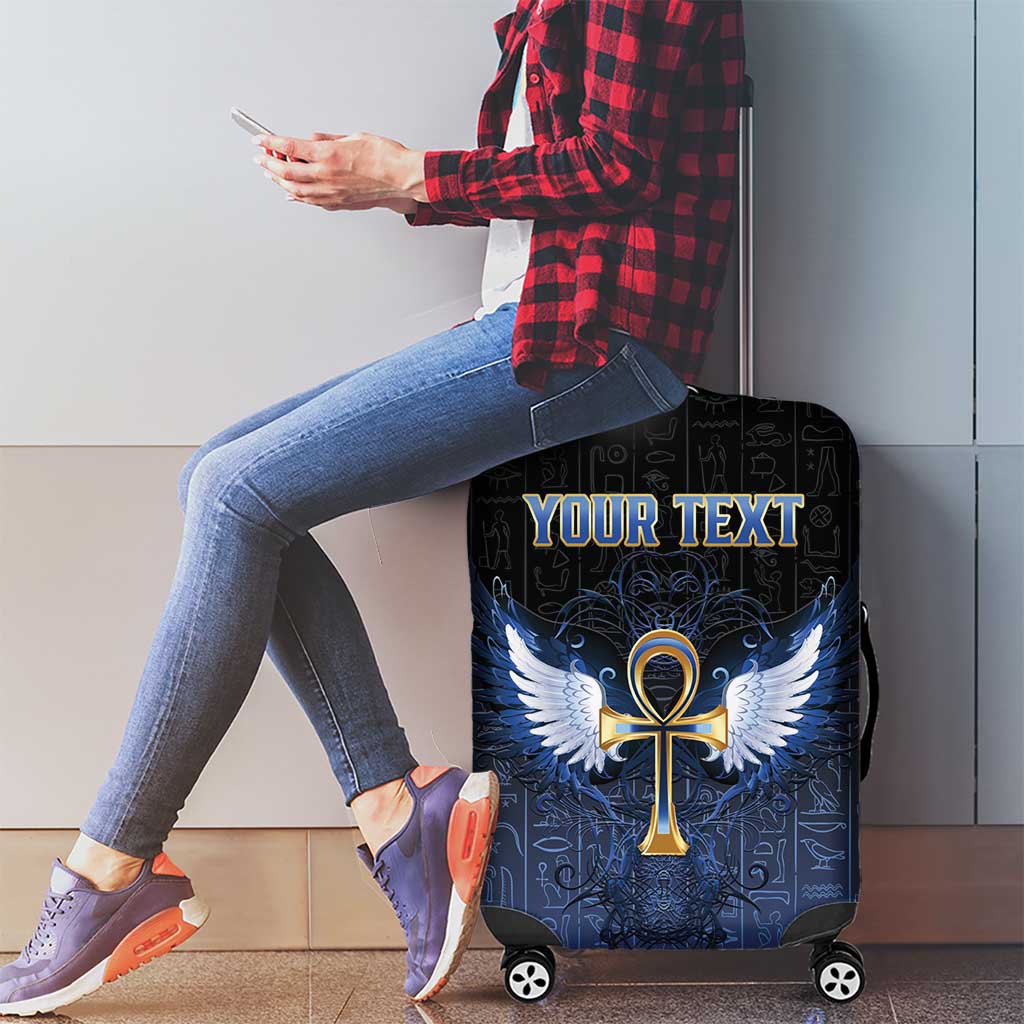 Personalised Egyptian Ankh Luggage Cover Egypt Hieroglyphs Pattern