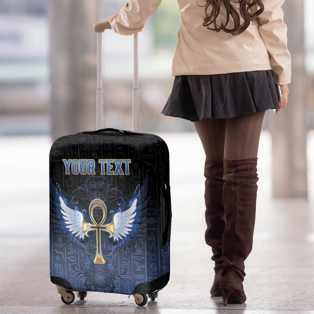 Personalised Egyptian Ankh Luggage Cover Egypt Hieroglyphs Pattern