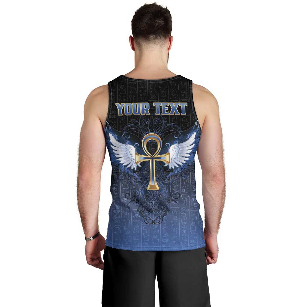 Personalised Egyptian Ankh Men Tank Top Egypt Hieroglyphs Pattern