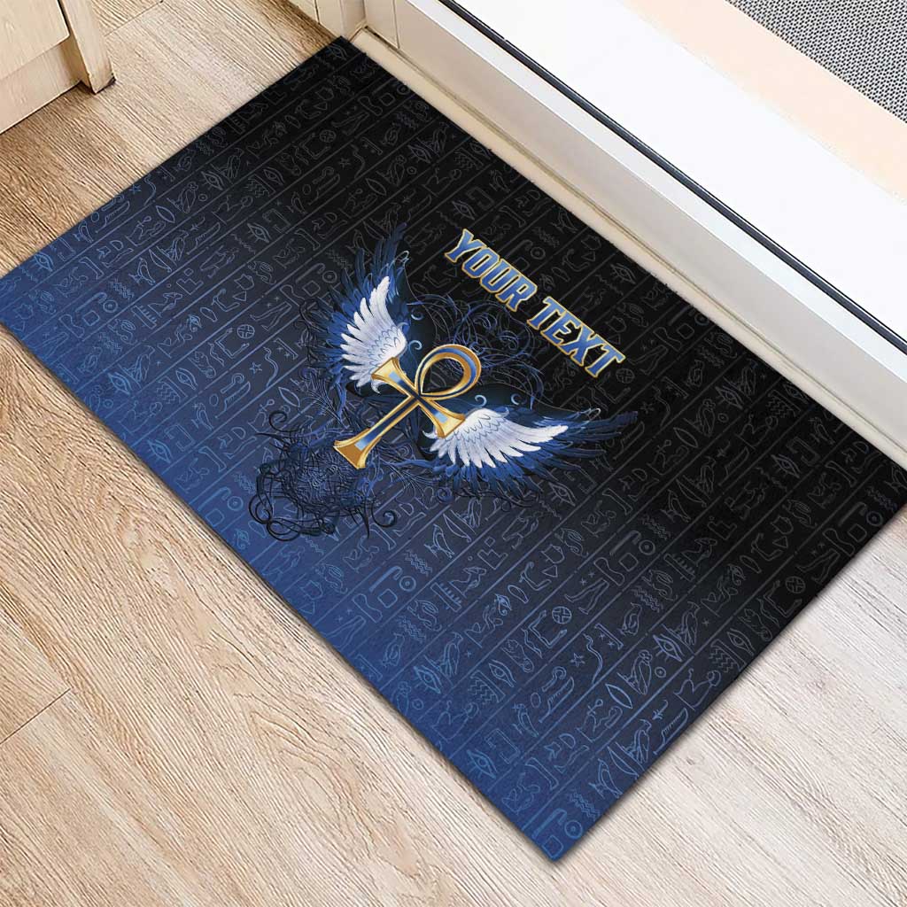 Personalised Egyptian Ankh Rubber Doormat Egypt Hieroglyphs Pattern