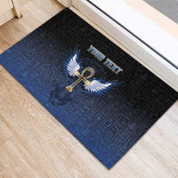 Personalised Egyptian Ankh Rubber Doormat Egypt Hieroglyphs Pattern